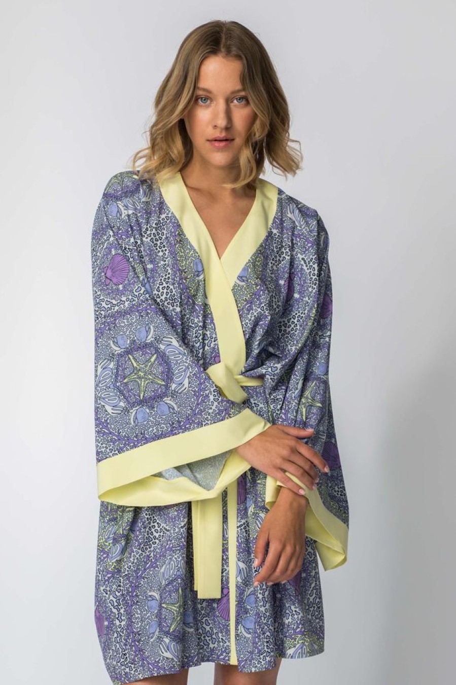 Bielizna Nocna lalupa | Kimono Tropicana Z Kolorowym Nadrukiem - Model 1