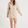 Odziez Codzienna lalupa Z Dlugim Rekawem | Pluszowa Bluza Oversize Plushy - Cappuccino