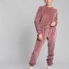 Odziez Codzienna lalupa Spodnie | Welurowe Spodnie Joggers Jogger Queen - Brudny Roz